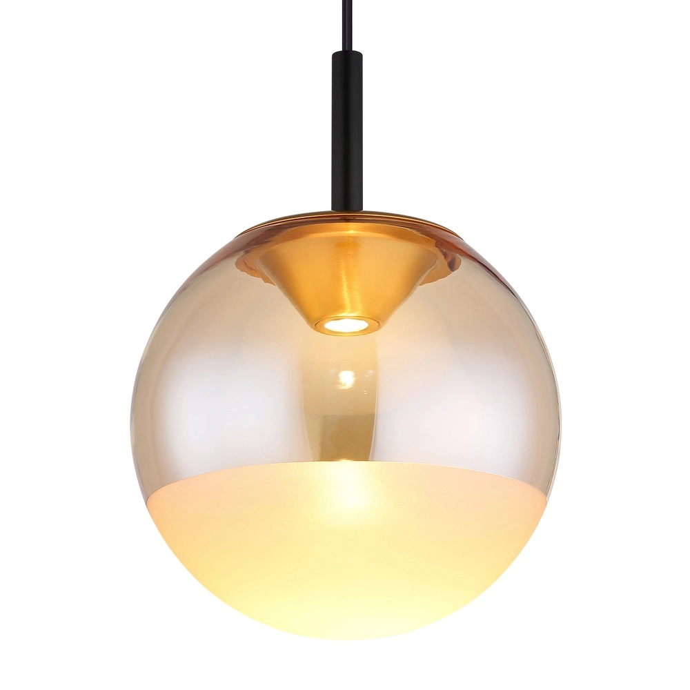 Design pendant lamp Severin black with amber glass Globo 9007371546930
