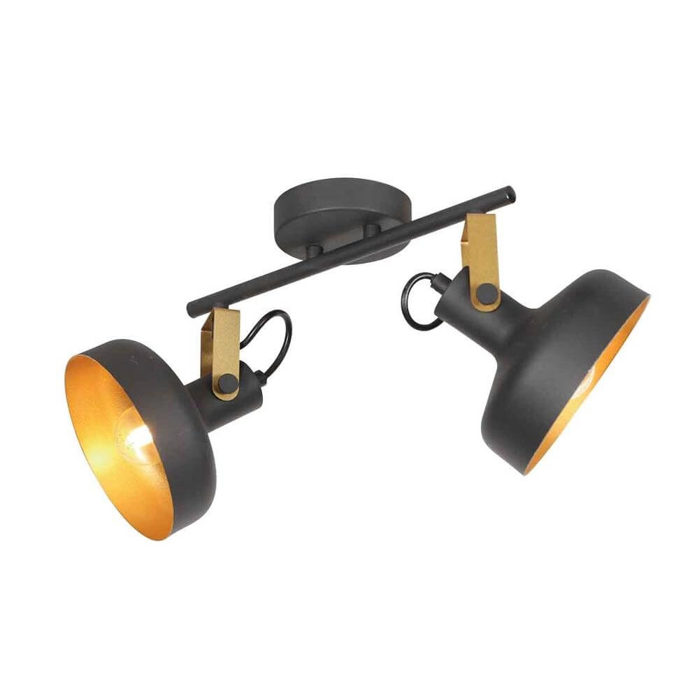 Ceiling lamp Prato black with gold 2-lights Steinhauer 8712746176384