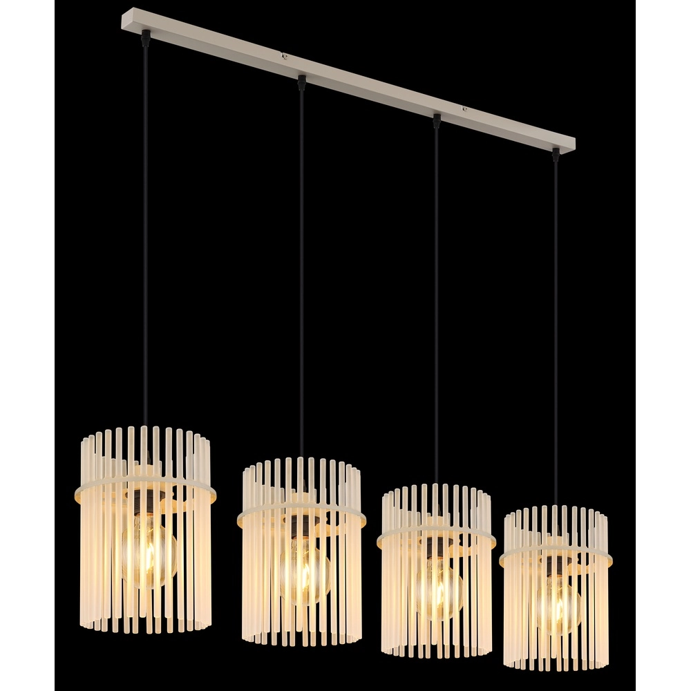 4-light pendant lamp Gorley sand brown with glass Globo 9007371572717