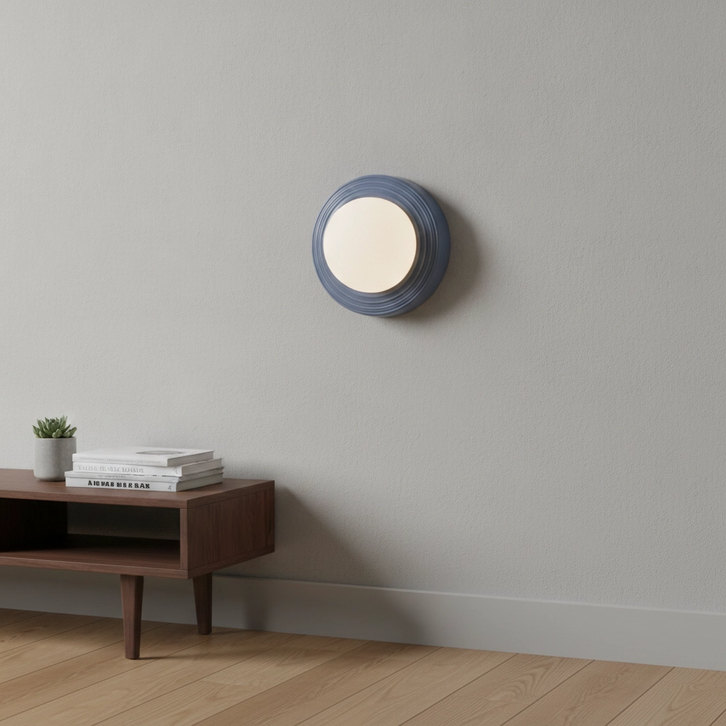 Wall lamp Orbique light blue Ø 22cm