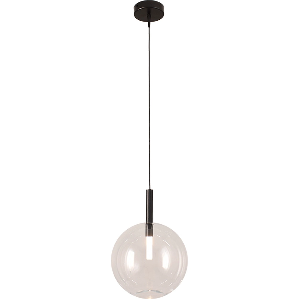 Pendant lamp Ø 24cm Lido Ball Black with clear glass