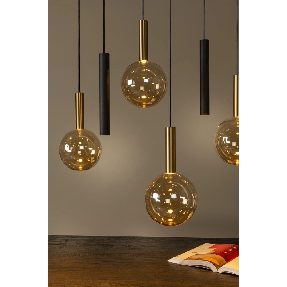 12-light pendant lamp Josiane black with gold Lucide Vibes 5411212212160