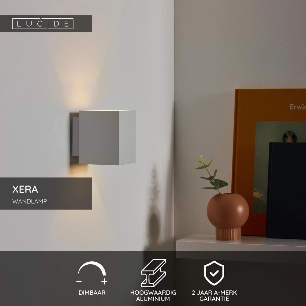 Wall lamp Xera 8cm white Lucide 5411212233677