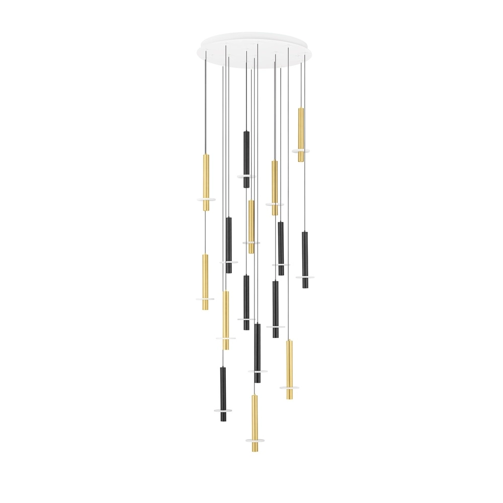 Design pendant lamp Noemi black with white and gold Ø 72cm Lyora 5212063503335