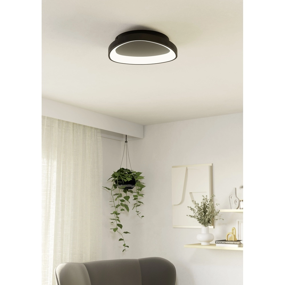 Modern led ceiling light Loretello black - Ø 35cm Eglo 9008606316434