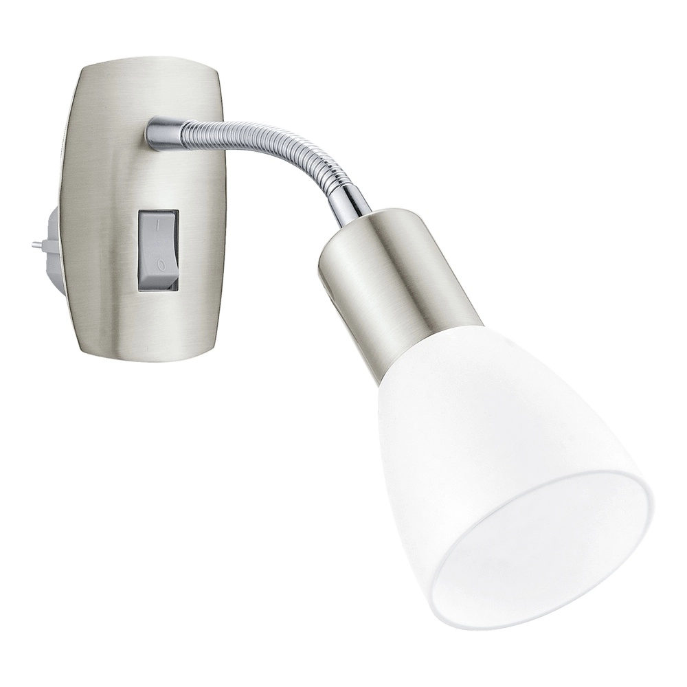 White plug-in spot Dakar 3 with switch - flexible