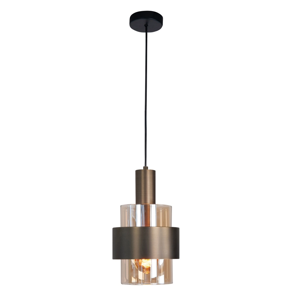 Pendant lamp Marrone black with copper bronze