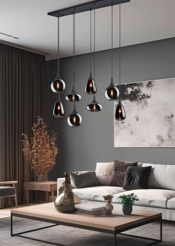 8-light hanging lamp Lumina with smoke glass Trio 4017807542301