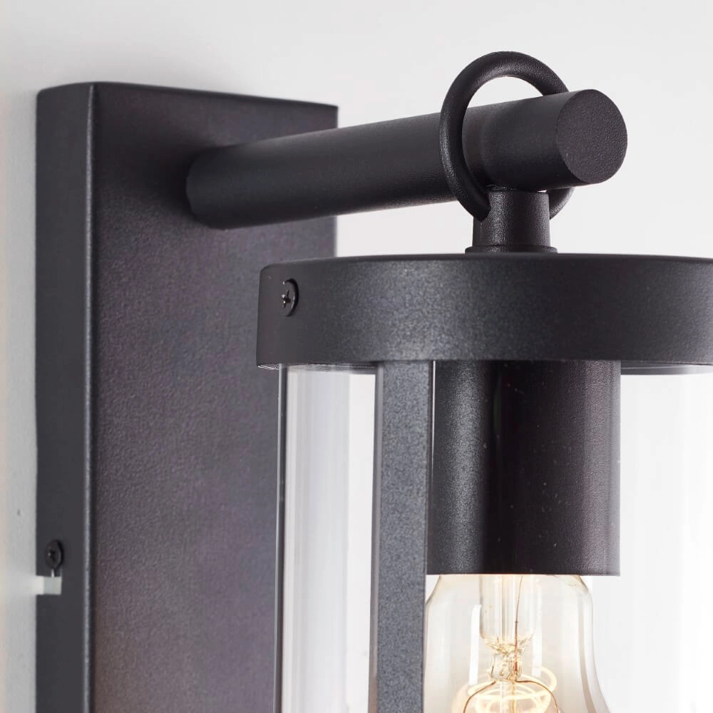 Black wall lamp Sidney with sensor Brilliant 4004353435683