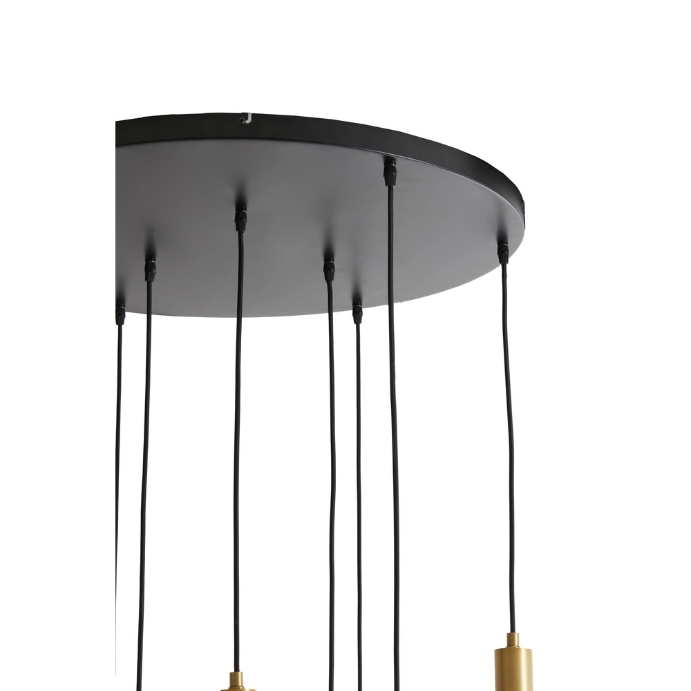 Vide pendant lamp Lekar 9x E27 - brass with smoke glass Light & Living 8717807604592
