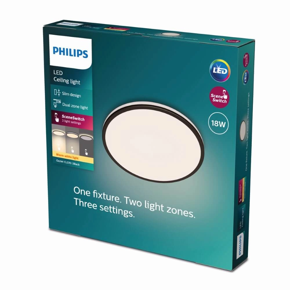 White ceiling lamp Ozziet Ø 30cm Philips 8719514431928