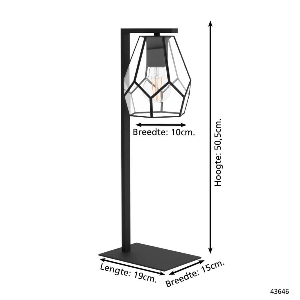 Table lamp Mardyke black with glass Eglo 9002759436469