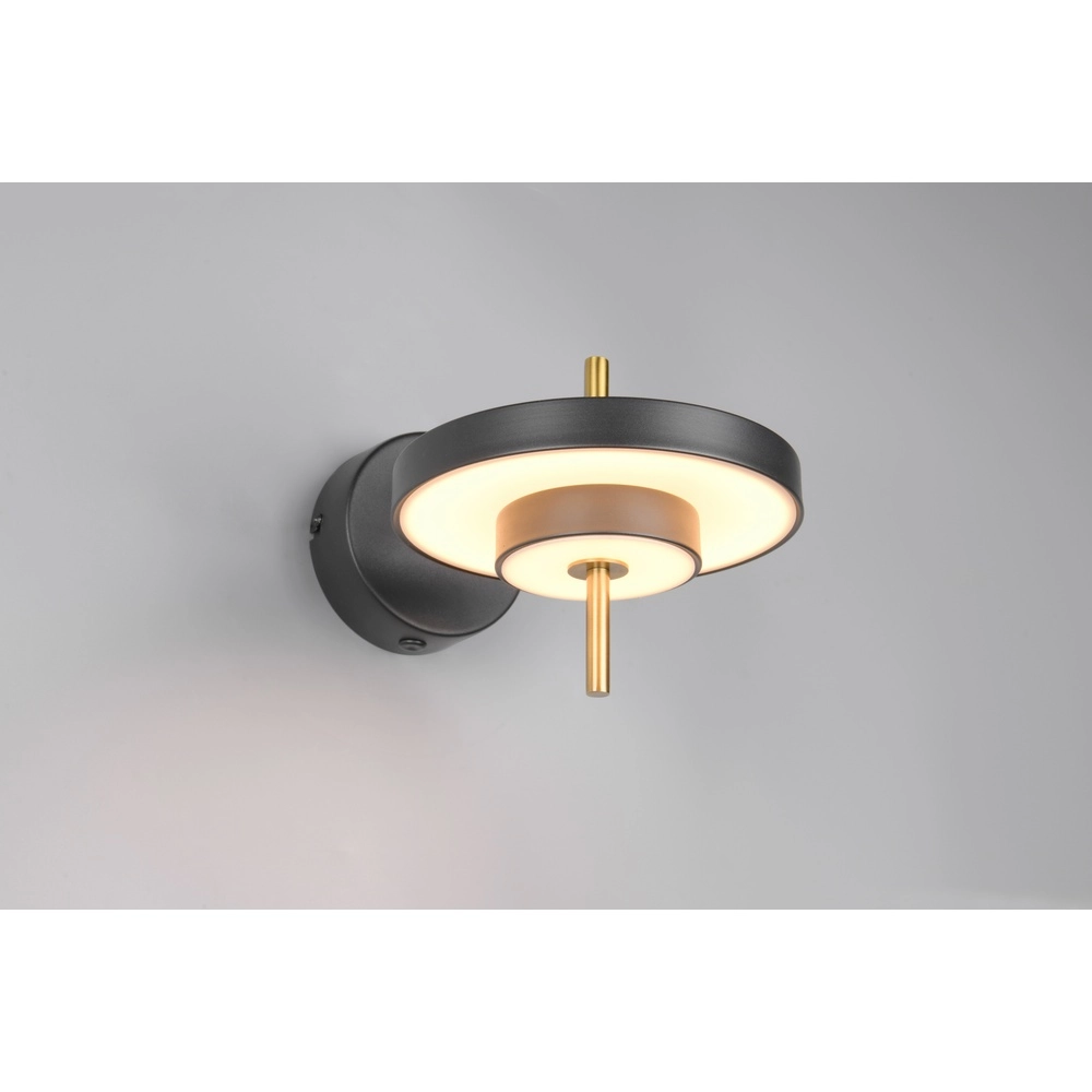 Modern wall lamp Keaton black with gold
