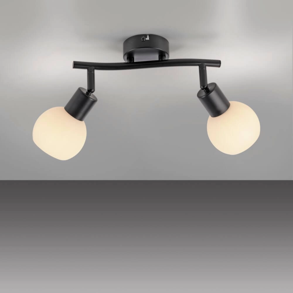 Black ceiling lamp Loki 2-light Just Light 4043689000769