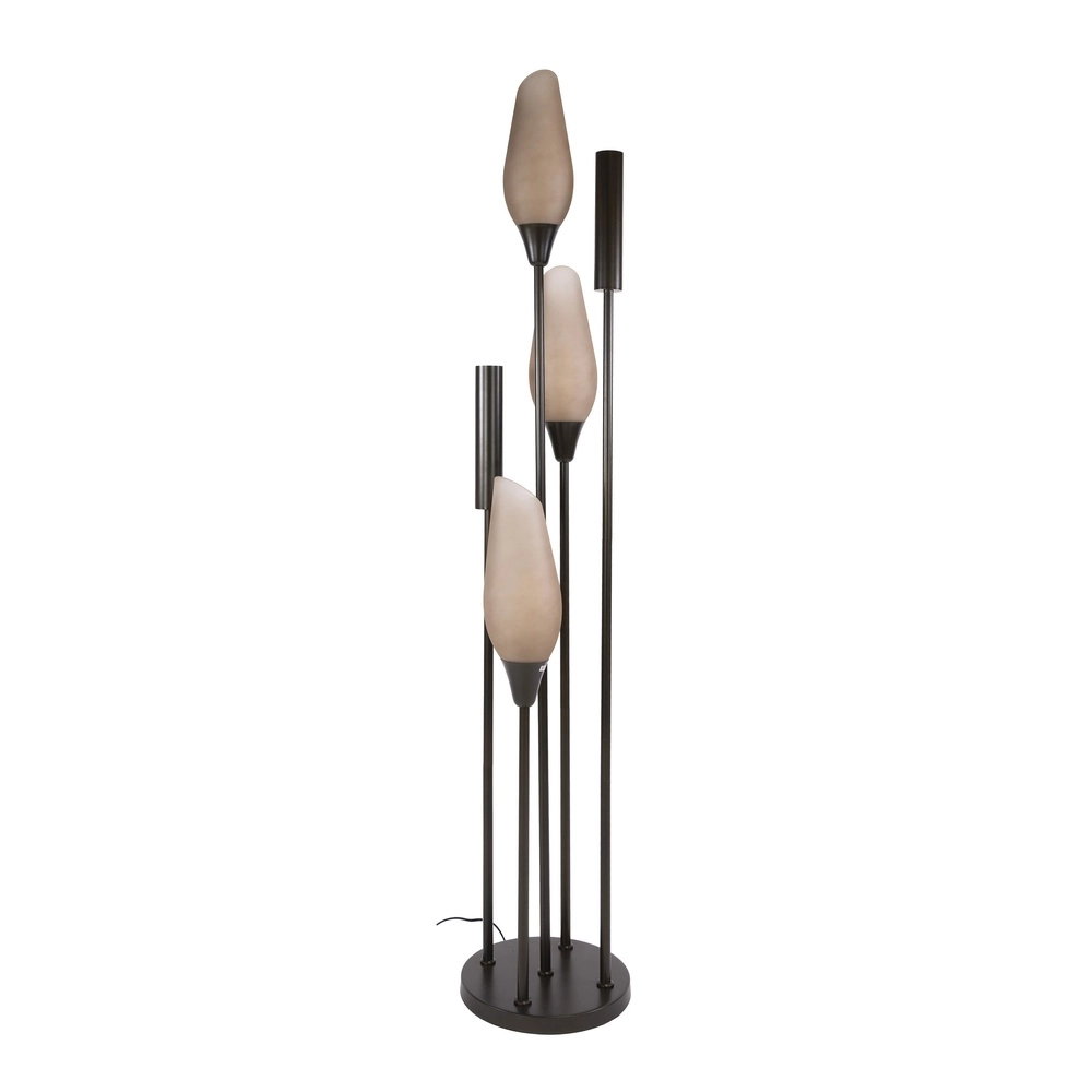 Stylish floor lamp Cocoon 3x E27 - 2x GU10 - frosted glass Lyora 8716803511927
