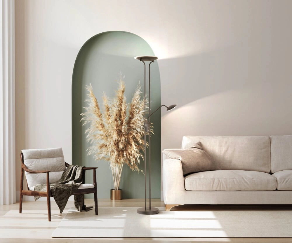 Floor lamp with reading lamp Tallri Dimmable Fischer & Honsel 4003694404891
