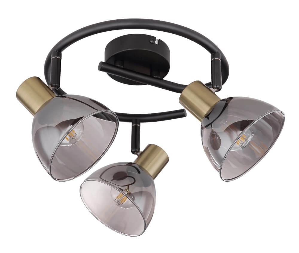 3-light ceiling lamp Jay black with gold Globo 9007371399390