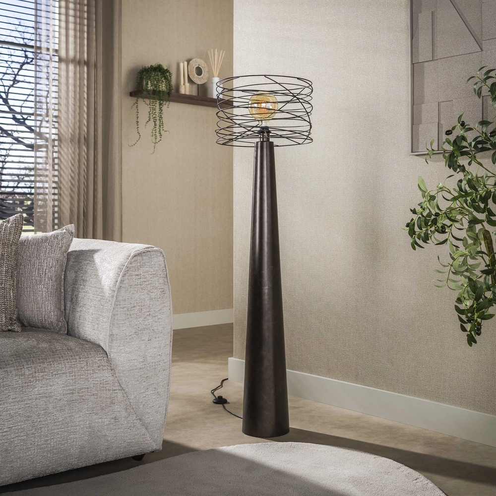 Urban brown floor lamp Curl with wire cap Lyora 8716803512535