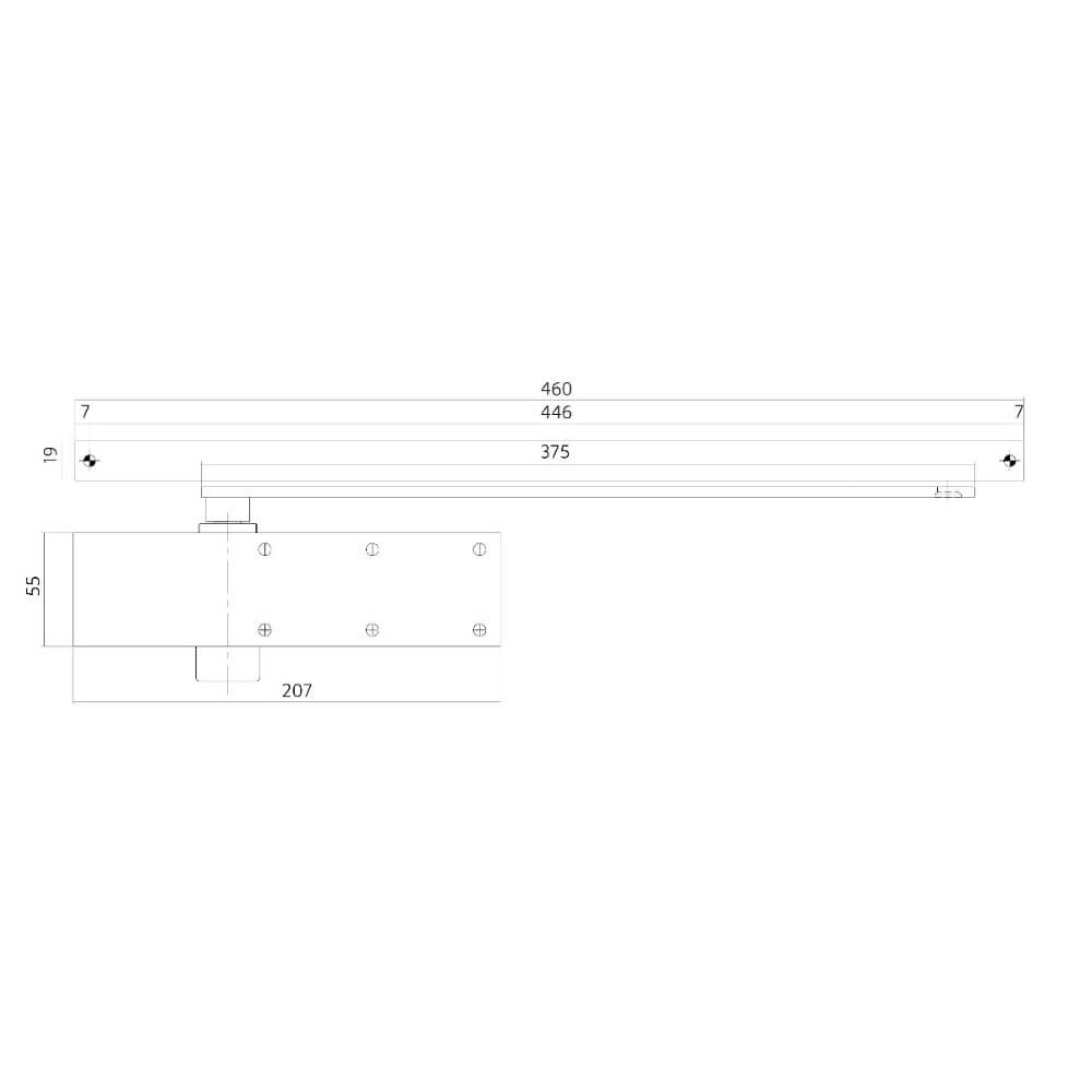 Door closer Closura with sliding arm DR124 grey Intersteel 8714186494837