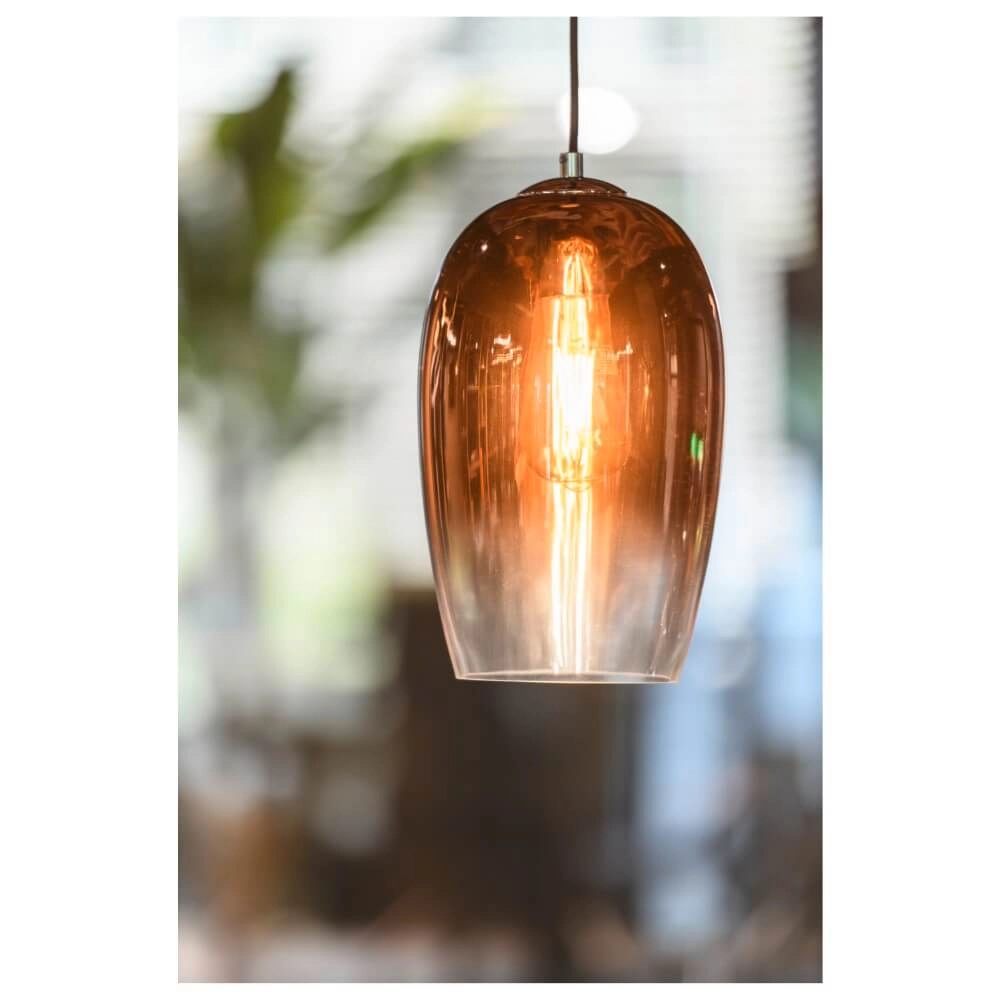 Glass pendant lamp Pantilo copper glass - Ø 18cm SLV 4024163266406
