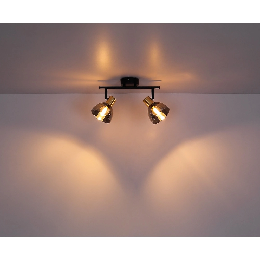 Design ceiling lamp Jay 2-light black with smoke Globo 9007371396399