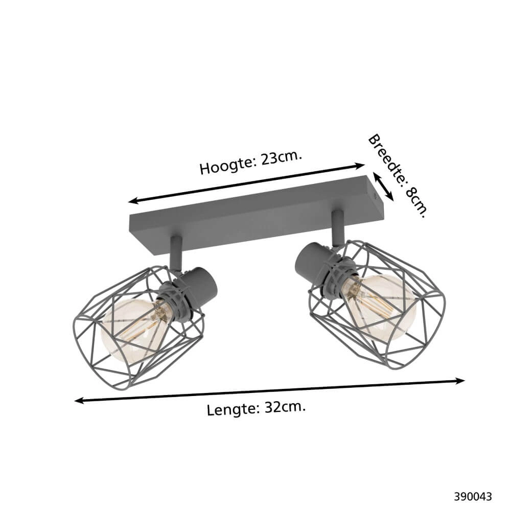 2-light ceiling lamp Tossino black Stars of Light 9008606221080
