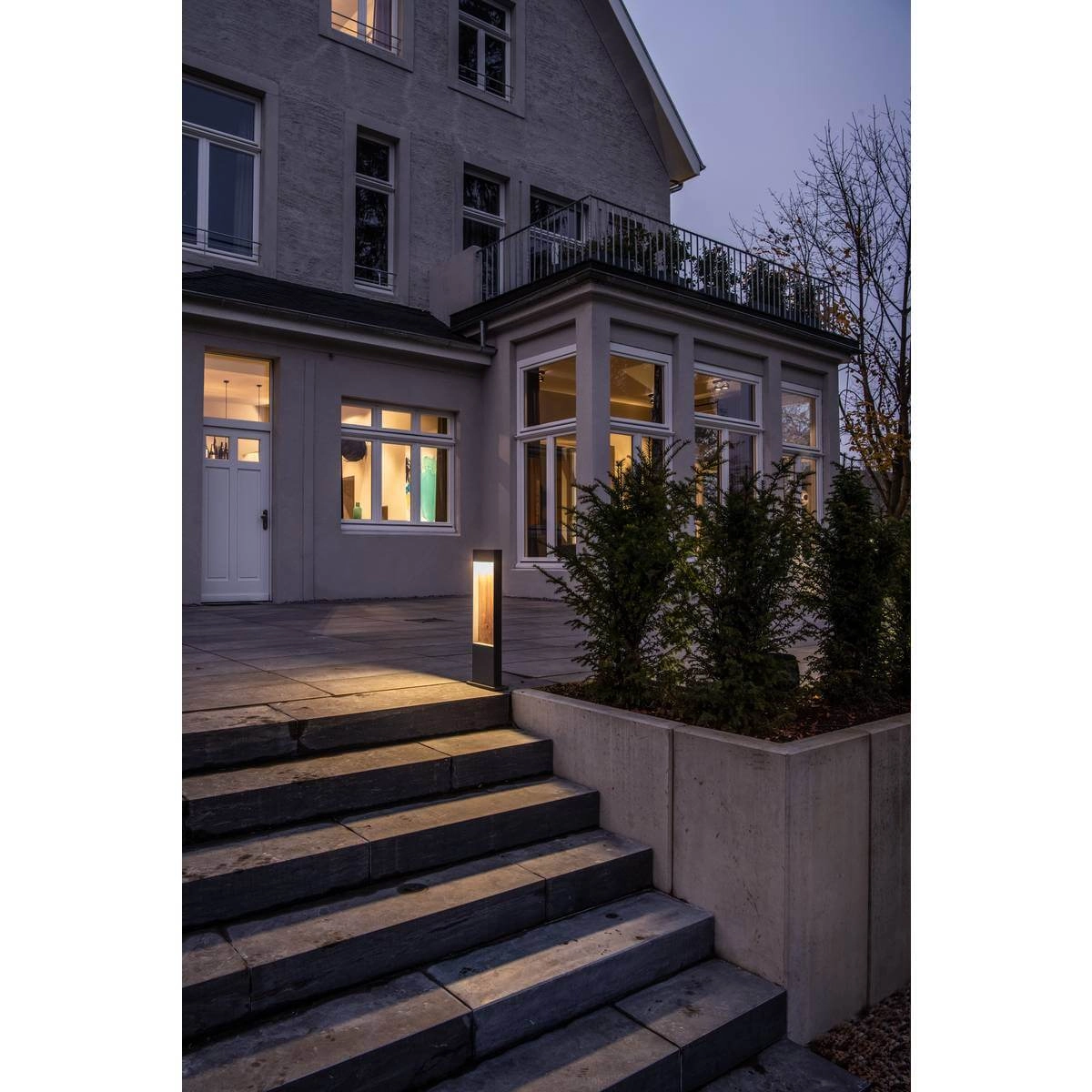 Terrace lighting Flatt 65cm anthracite with wood brown SLV 4024163231510