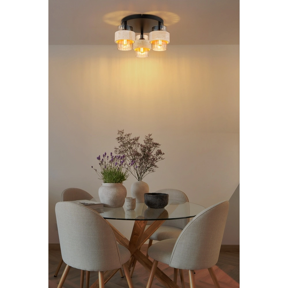 Ceiling lamp Daren black with marble Globo 9007371586660