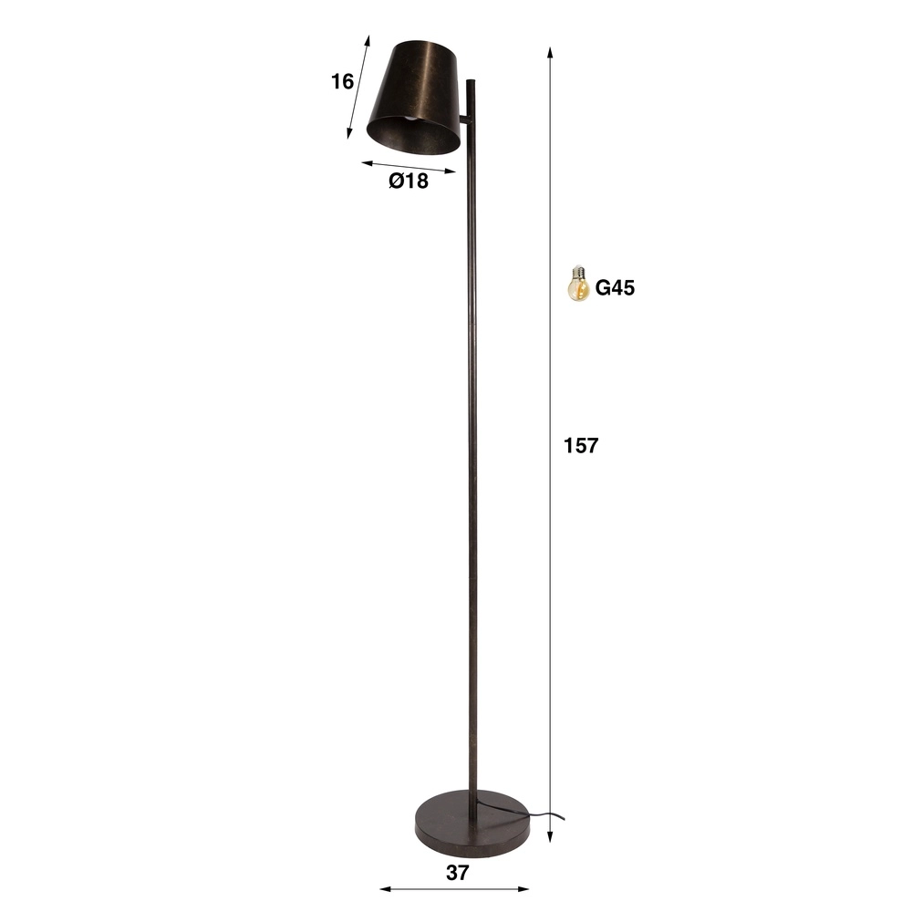 Metal Floor Lamp Flex 157cm - Urban Brown Lyora 8716803512481