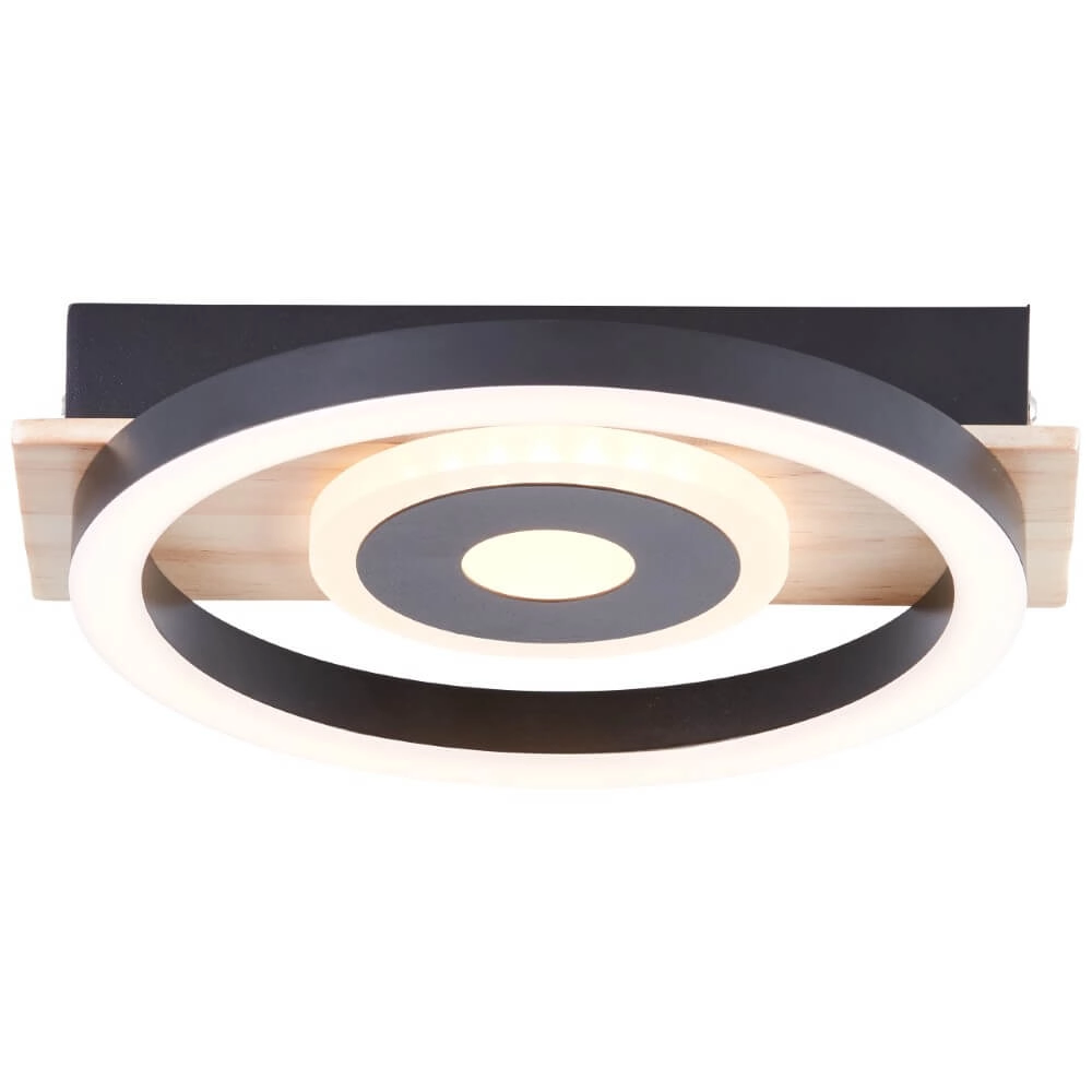 Ceiling lamp Maureen Ø 20cm black with wood
