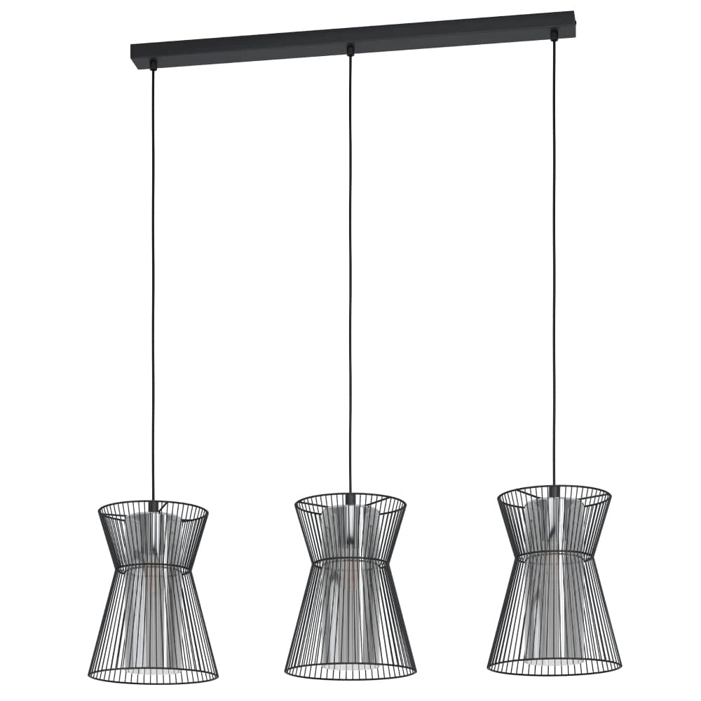 3-light hanging lamp Maseta black