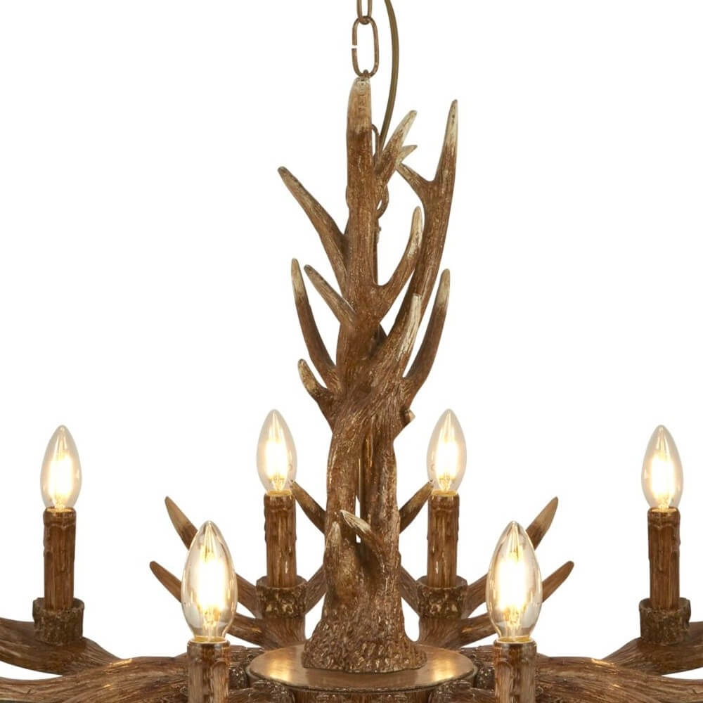 Wooden pendant lamp Stag Ø 108cm Searchlight 5053423134444