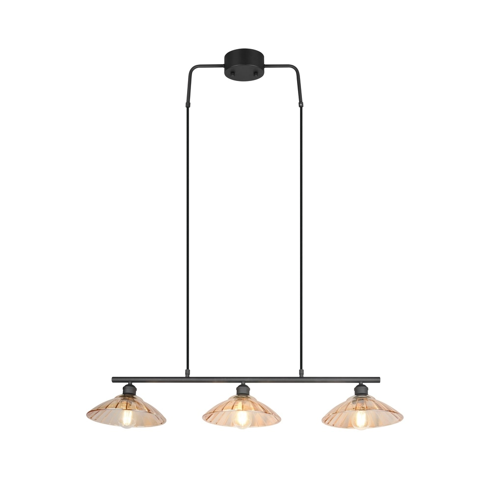 Classic pendant lamp Eluna 3-light black Trio 4017807682502