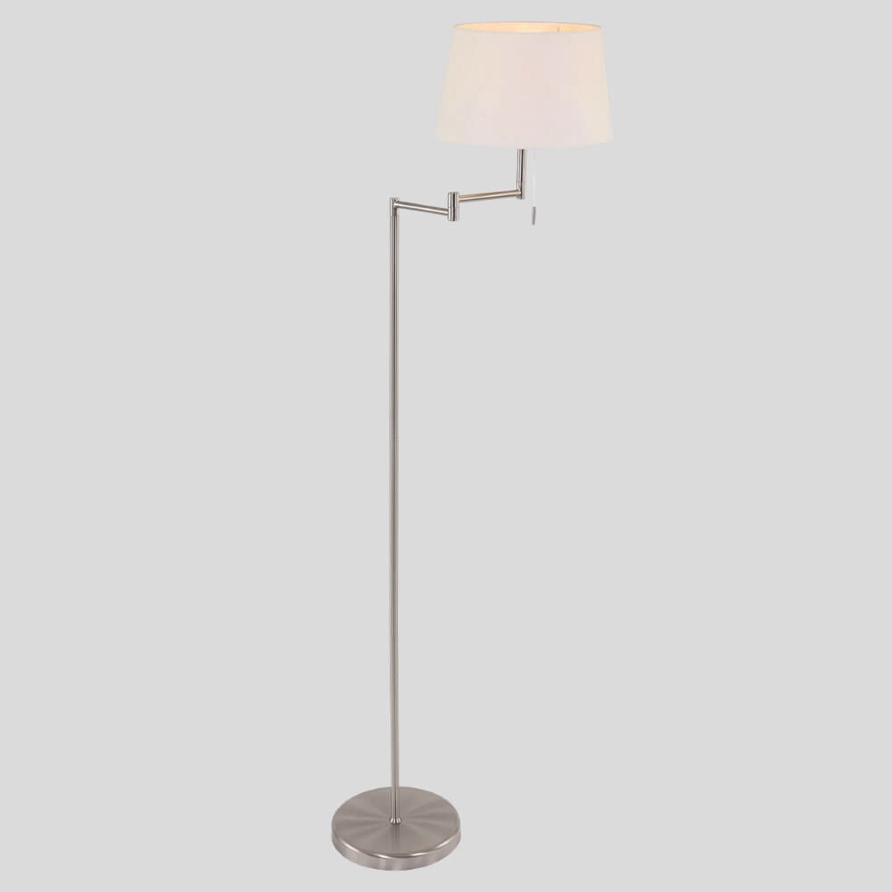 Floor lamp Mexlite 154cm metal grey with white shade Steinhauer 8712746048094