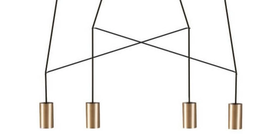 4-light hanging lamp Imbria black with gold Lyora 5903139795791