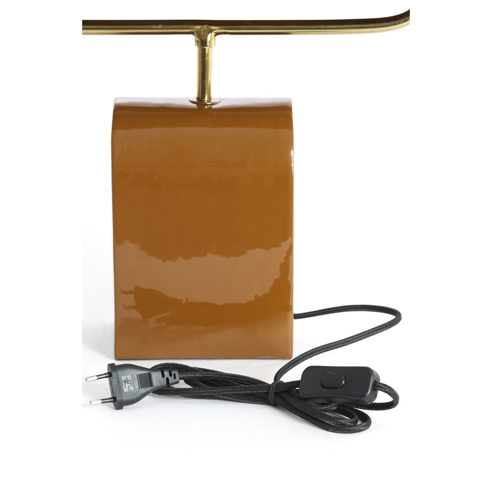 Brown desk lamp Cardona with gold - 1x E27 Light & Living 8717807816278