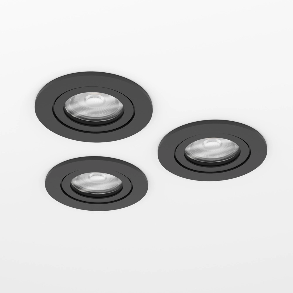 Set of 3 recessed spotlights Barranco black Ø 9cm - 3-step CCT Eglo 9008606359431