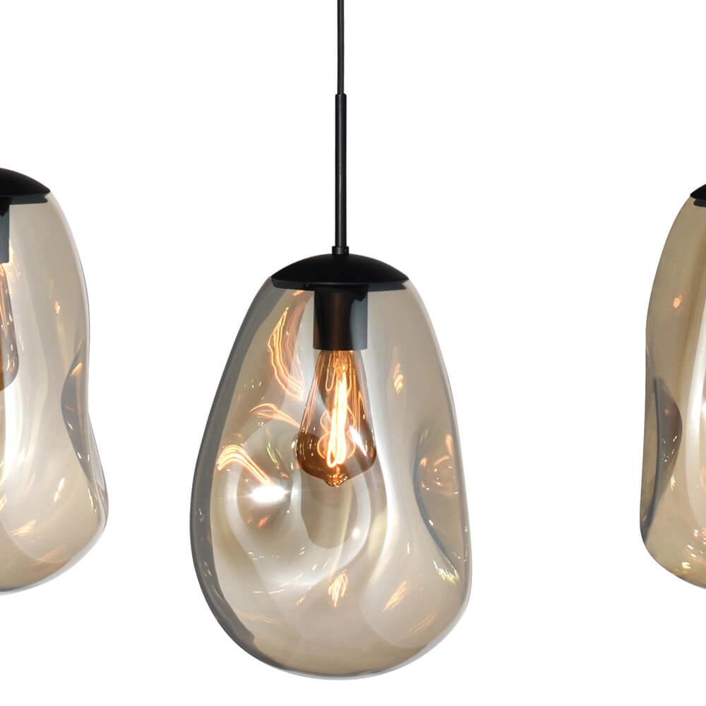 Hanging lamp Lava Oval 4x gold glass Ø 22.5cm Masterlight 8718121290065