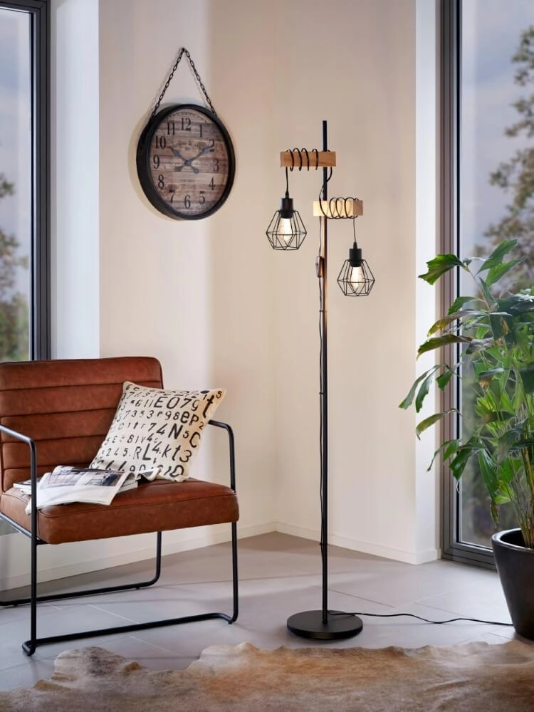 Wooden floor lamp Townshend 5 Eglo 9002759440817