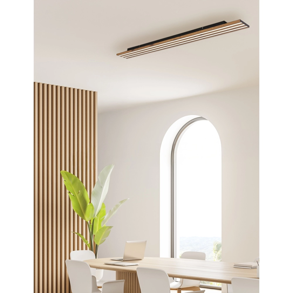 Ceiling lamp Hayden black with wood Globo 9007371586585
