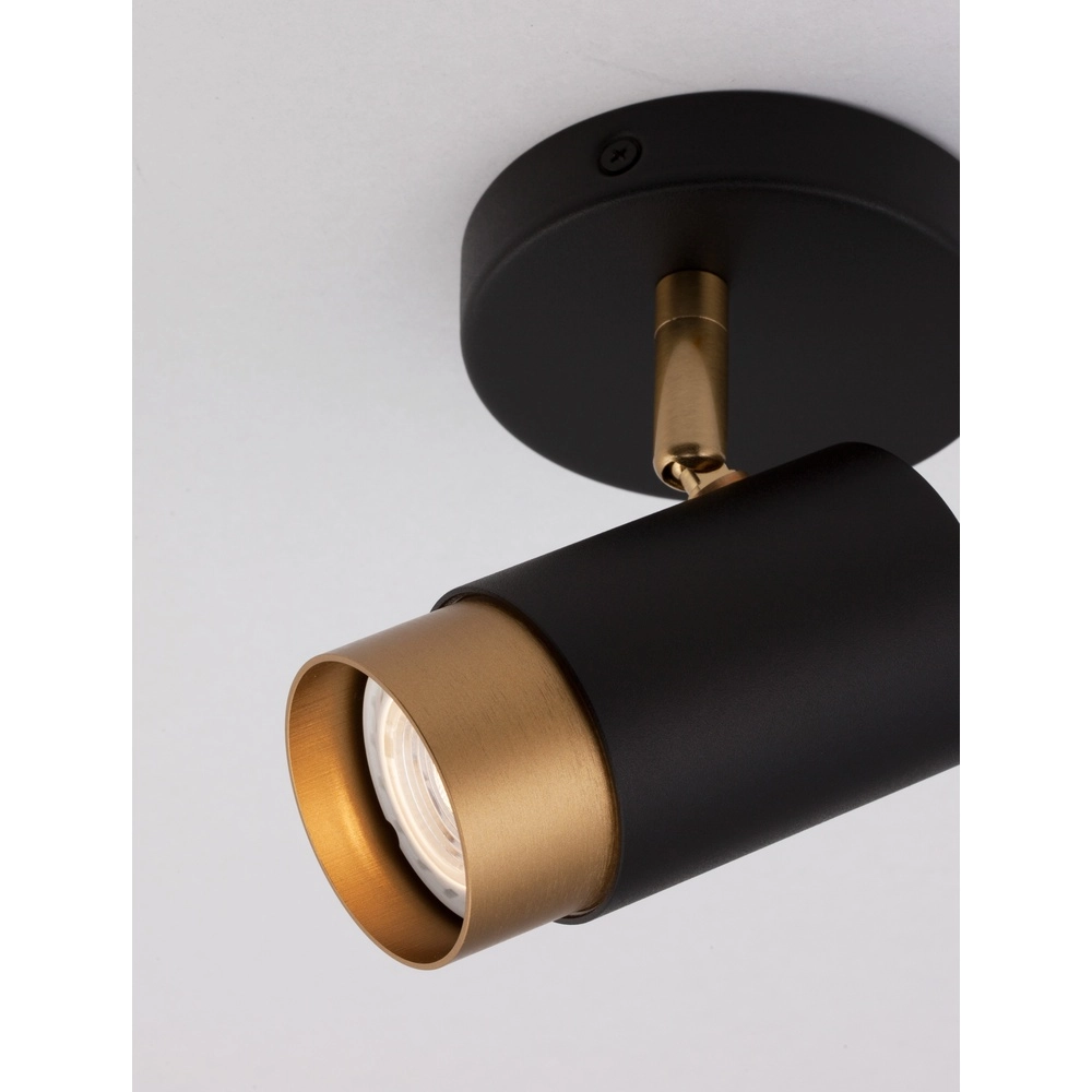 Ceiling spotlight Pogno Single black with gold Lyora 5212017430830