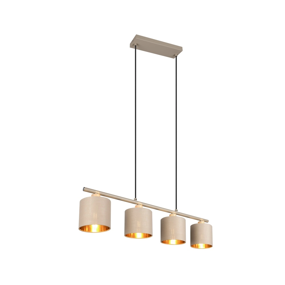 4-light pendant lamp Tommy sand brown