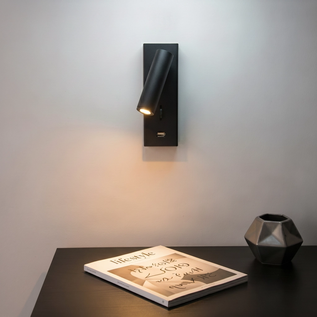 Bedside lamp Fuse Black with USB