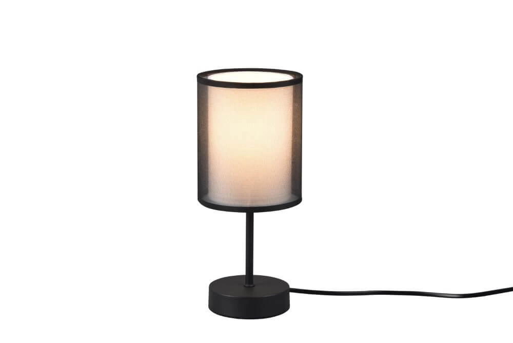 Bedside table lamp Burton Black with white Trio 4017807538755