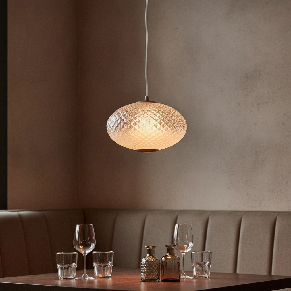 Pendant lamp Aora oval opal glass