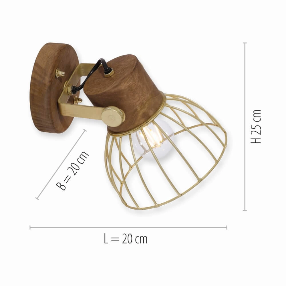 Wall lamp Alami Brown brass Just Light 4043689976217