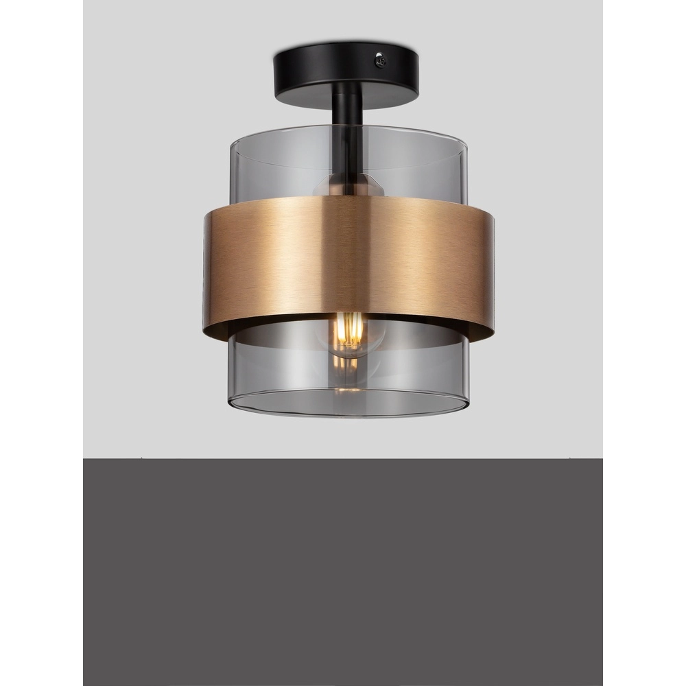 Ceiling lamp Sianna Ø 18cm black with gold Lyora 5212017445438