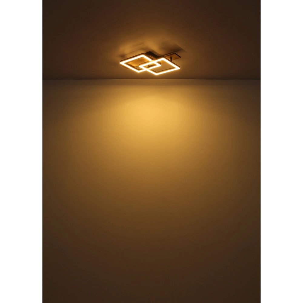 Design ceiling lamp Jeffry black with wood 44cm Globo 9007371507597