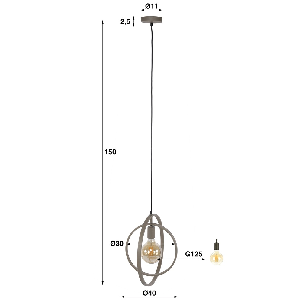 Modern pendant lamp Ø 40cm Turn sand brown Lyora 8716803513112