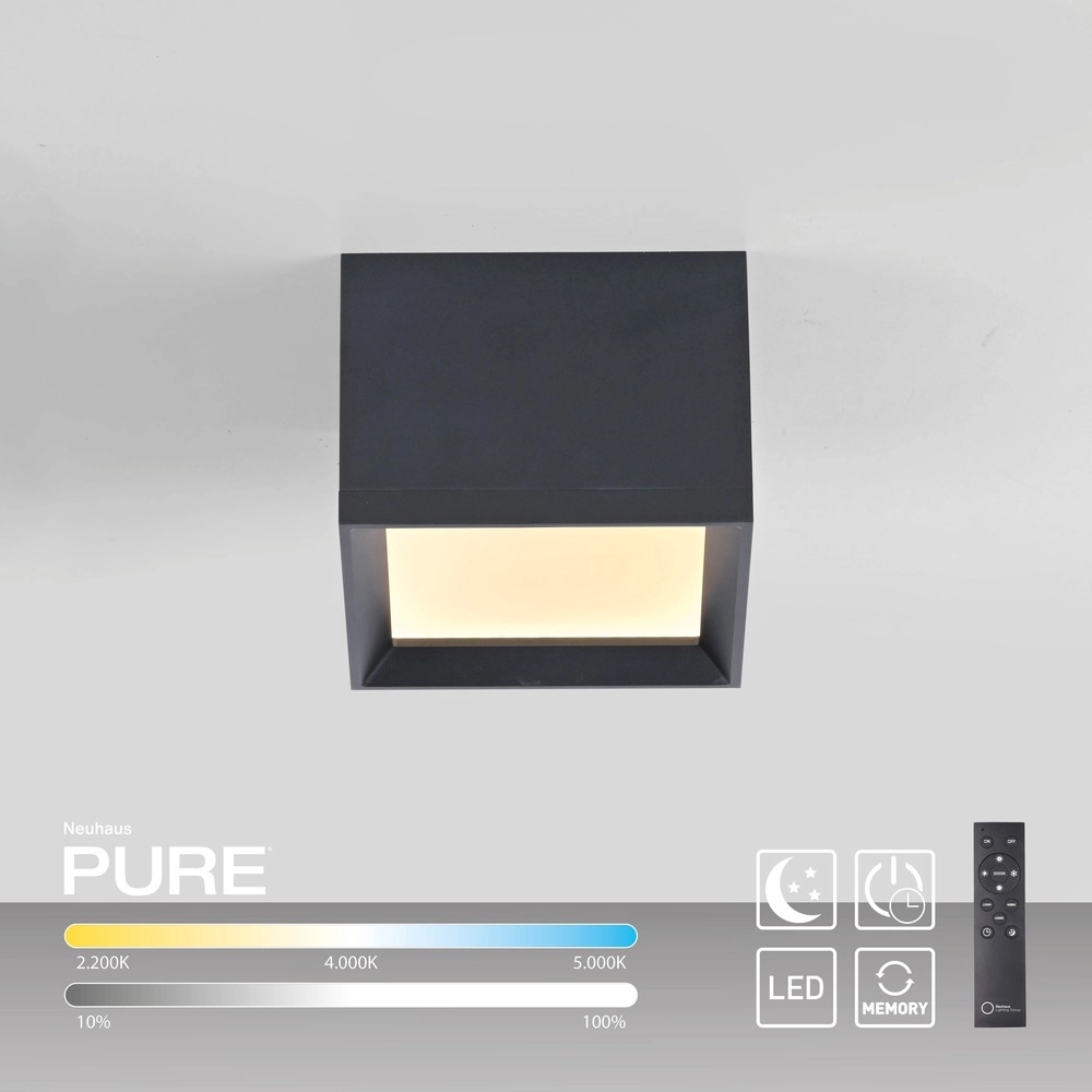 Led surface-mounted spot Pure Manhattan mystic grey Paul Neuhaus 4012248396827